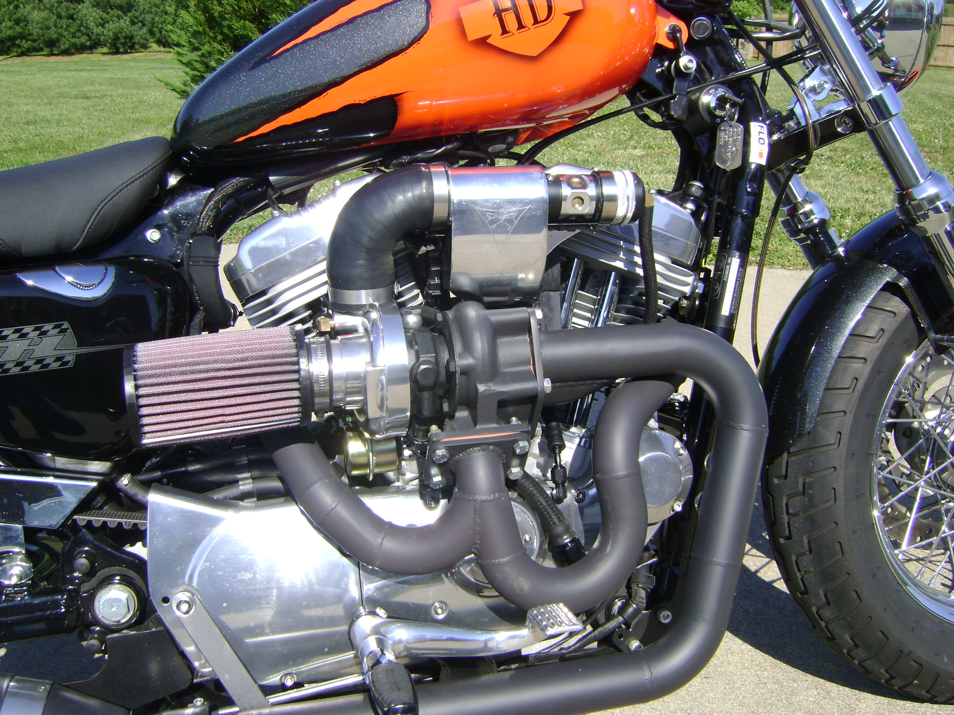 Bryce built turbo charged harley sportster. 