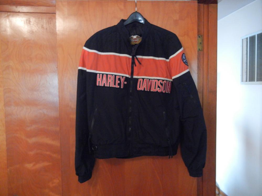Harley davidson nylon windbreaker jacket biker mens racing coat size xl ...