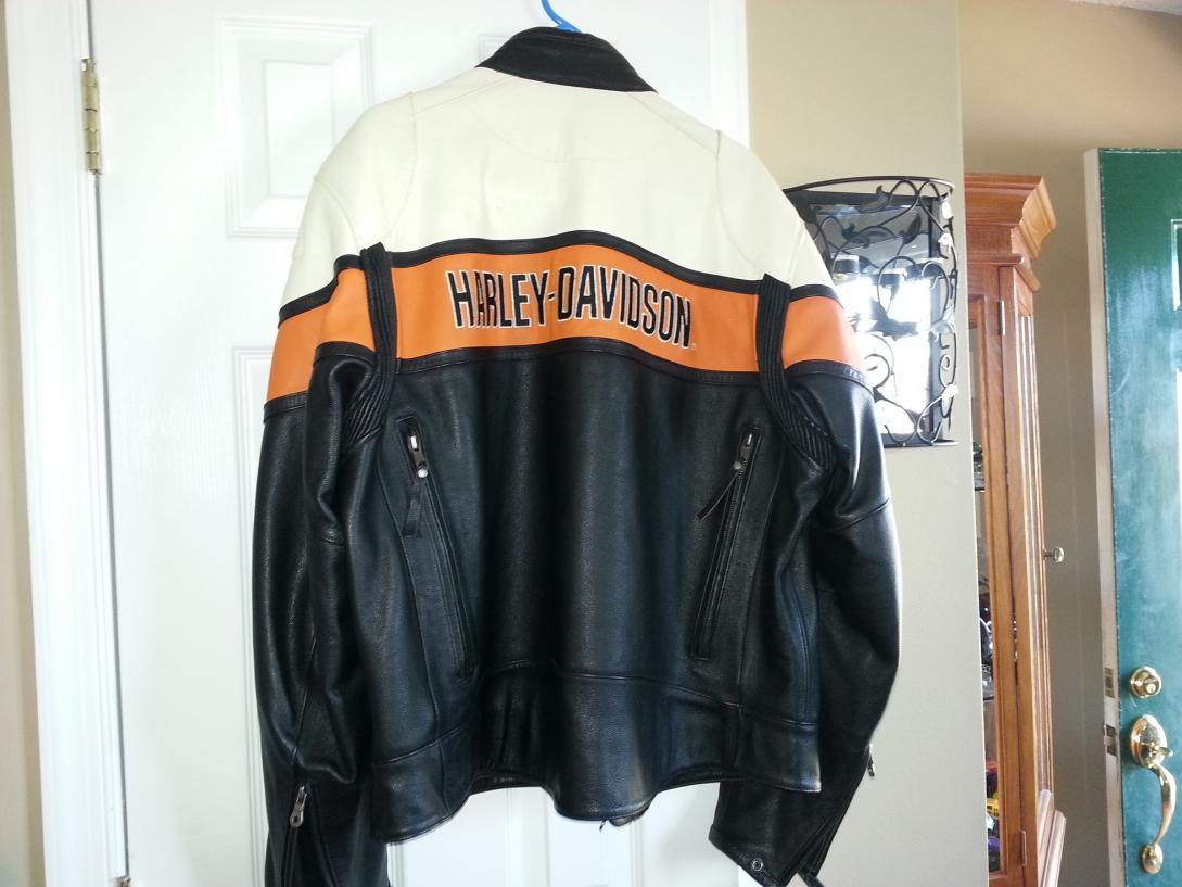 Black, White and Orange Leather Harley Jacket - Harley Davidson Forums