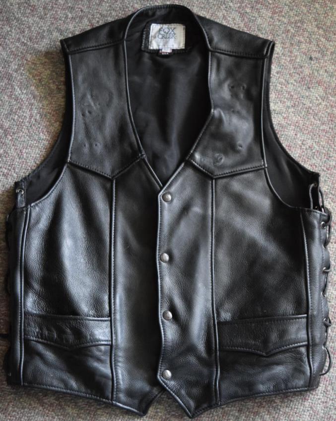 Fox Creek Leather Laced Men's Motorcycle Vest, Size 42 - Harley ...