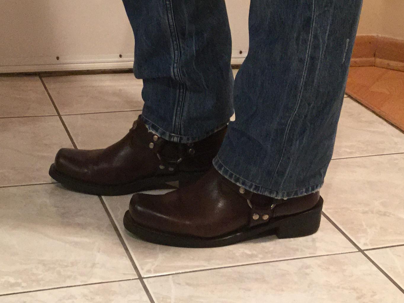 square toe harness boots