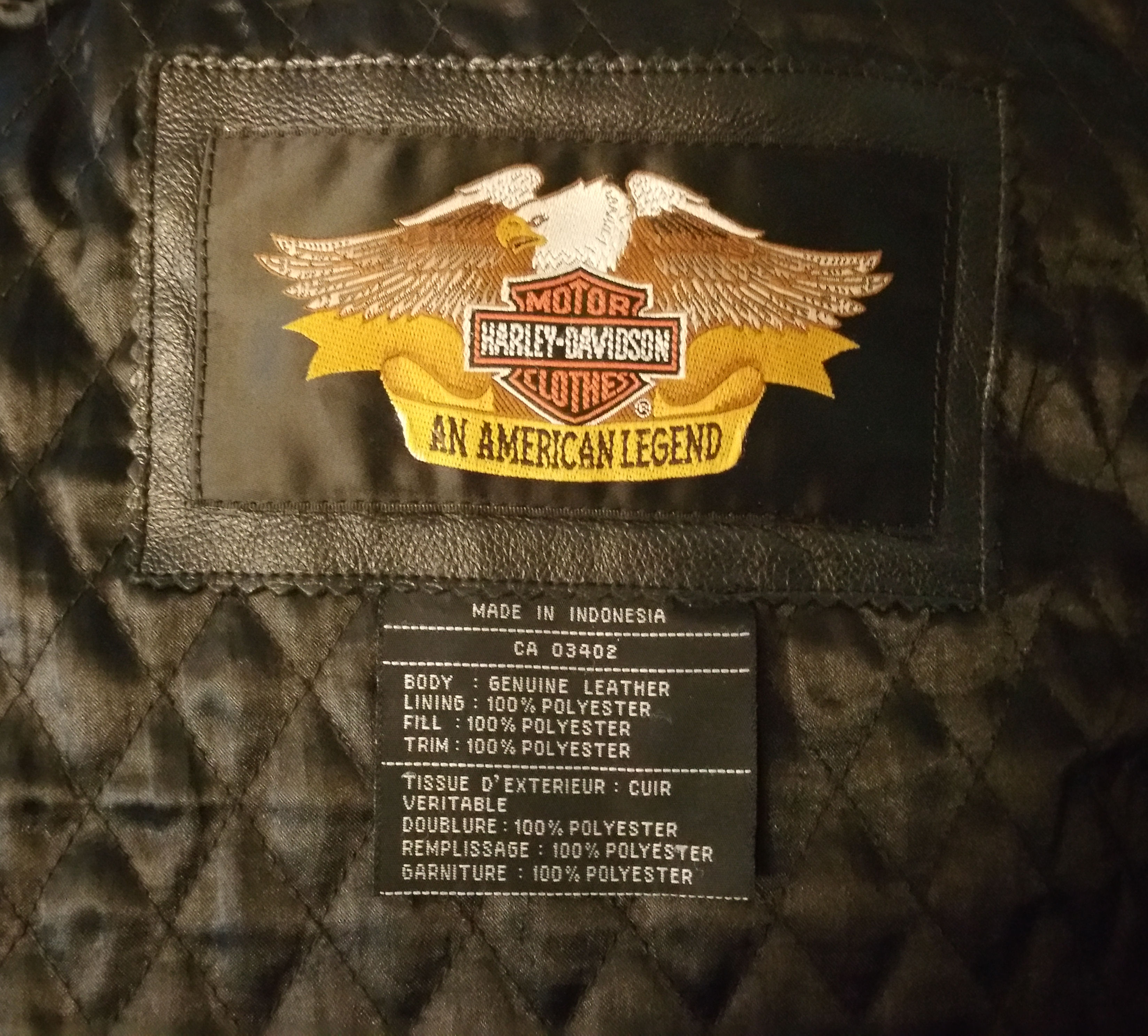 Harley Davidson Lined Leather Jacket - 2XL - $150 - Harley Davidson Forums
