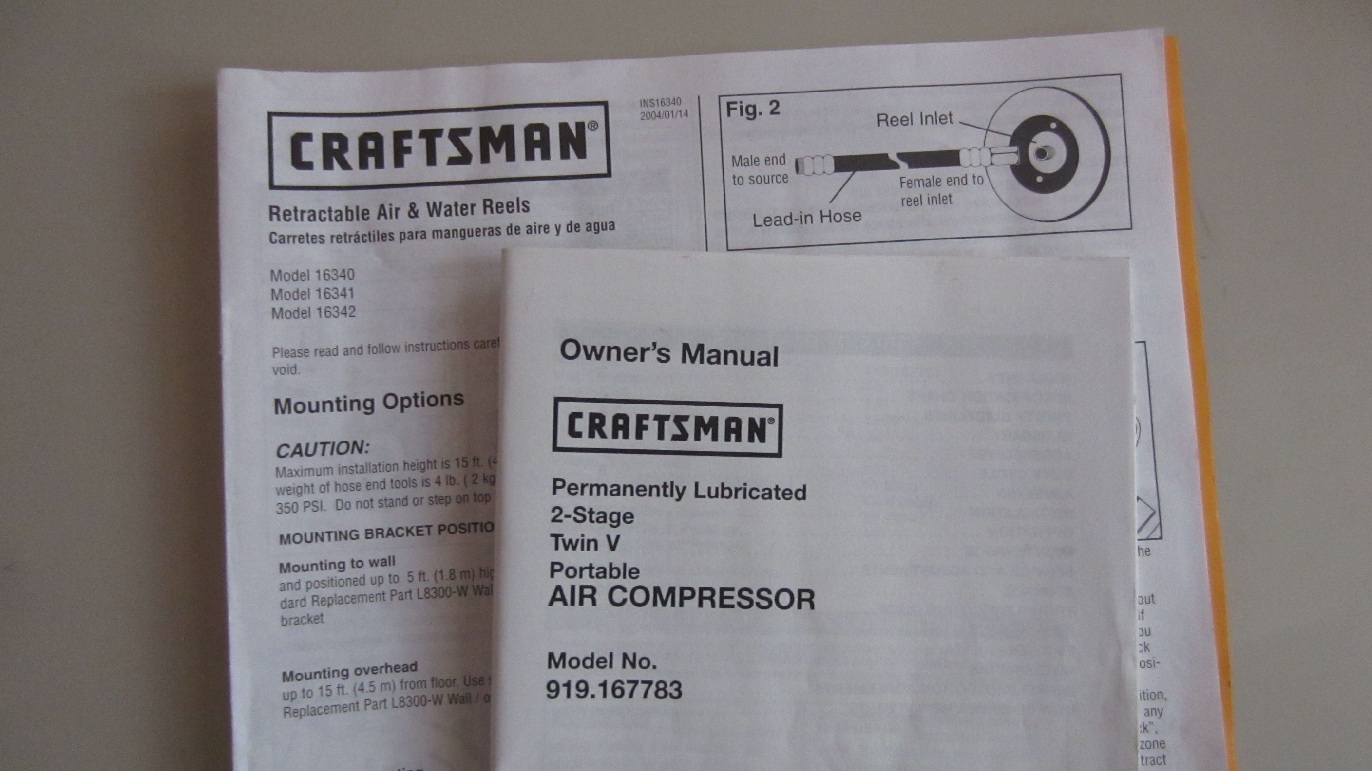 Craftsman Professional Air Compressor and Air Hose Reel - Harley Davidson  Forums