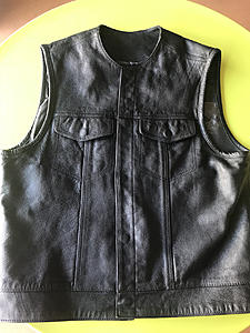 LARGE Street &amp; Steel Black Leather Vest-photo841.jpg