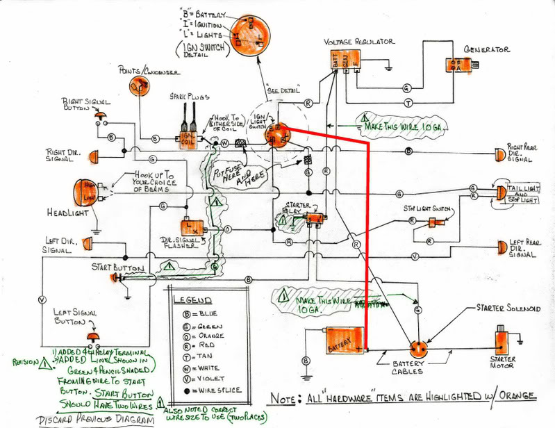 Hand drawn wiring diagram for XLCH... - Harley Davidson Forums