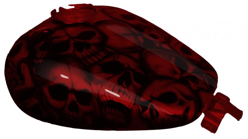 Road King Classic FLHRC Tank Fenders Red Skulls Set fits 09 10 11