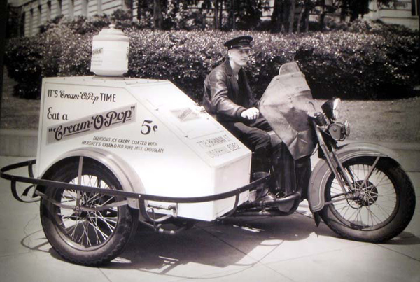 Harleys at Work:  Ice Cream Delivery Vehicle