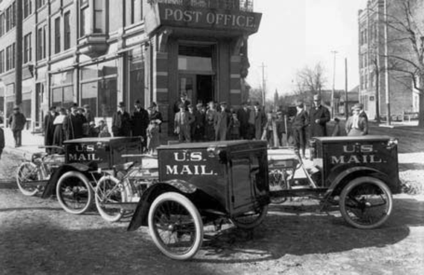 Harleys at Work:  Mail Delivery Vehicle