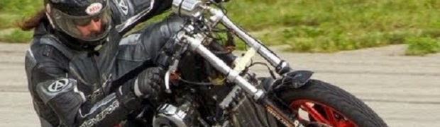 Watch an Ironhead Race Hard Aroung a Sketchy Road Course