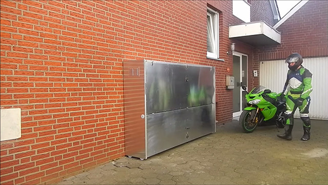 Hide Your Harley with This Expandable Motorcycle Garage