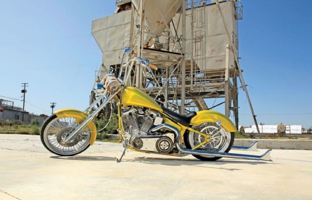 Check Out This Beautiful Yellow Softail Chopper