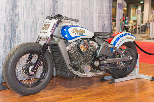 Custom indian scout in red white and blue