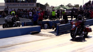Turbo and Nitrous Street Glides Go Eye-to-Eye for $10K Grudge Race