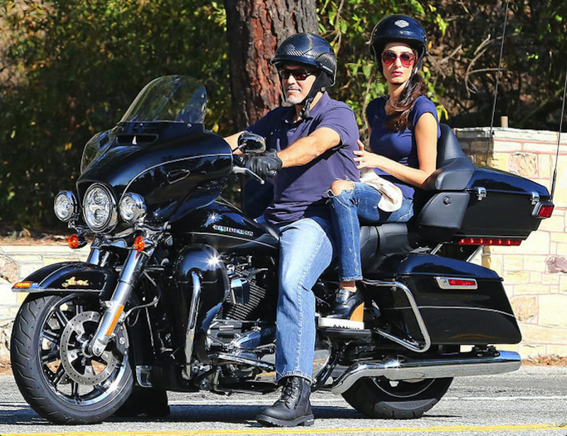 The Clooney's and Their Harley = Perfect Afternoon ...