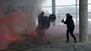 Smoke! Fire! Harley Stunts! (Video)