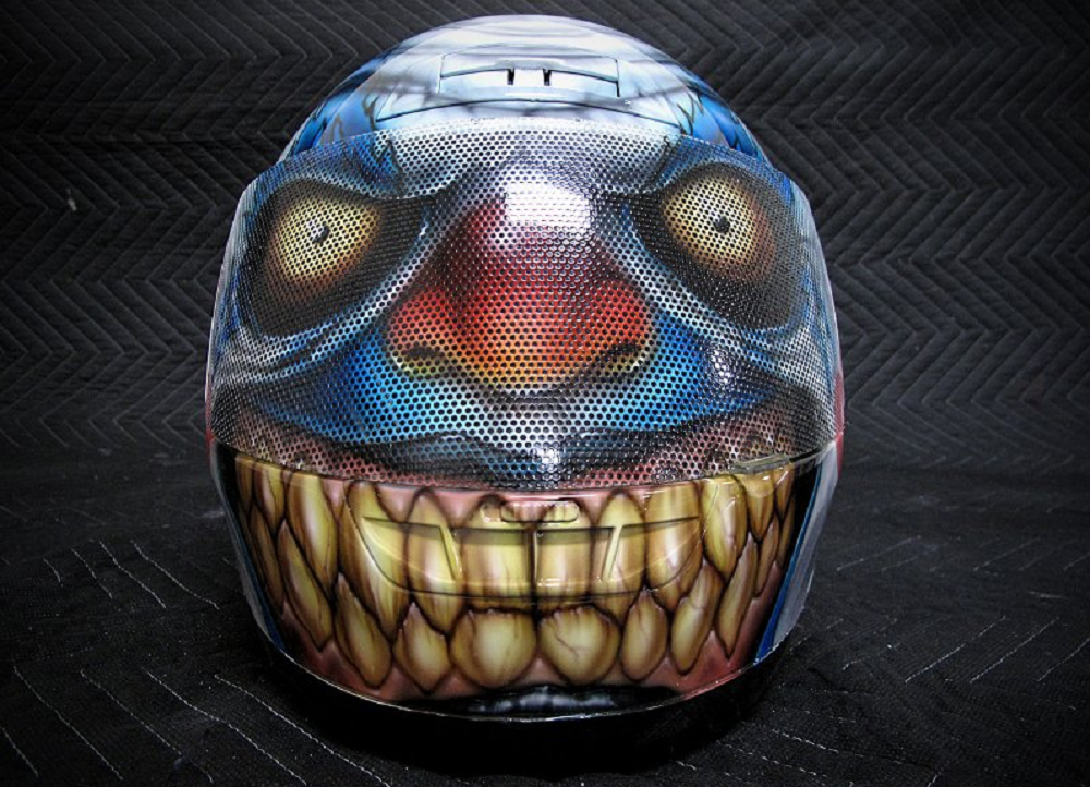 creepy clown helmet