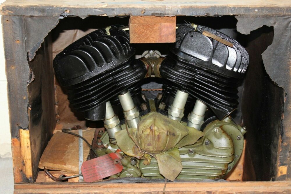 1942 Harley-Davidson WLA Engine Still in its Original Crate