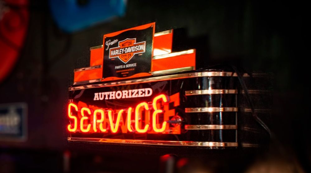 Harley Davidson ORANGE 3D Printed Bar Pub Mancave Neon Sign Light Plaque Garage 