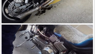 touring on a vintage Harley