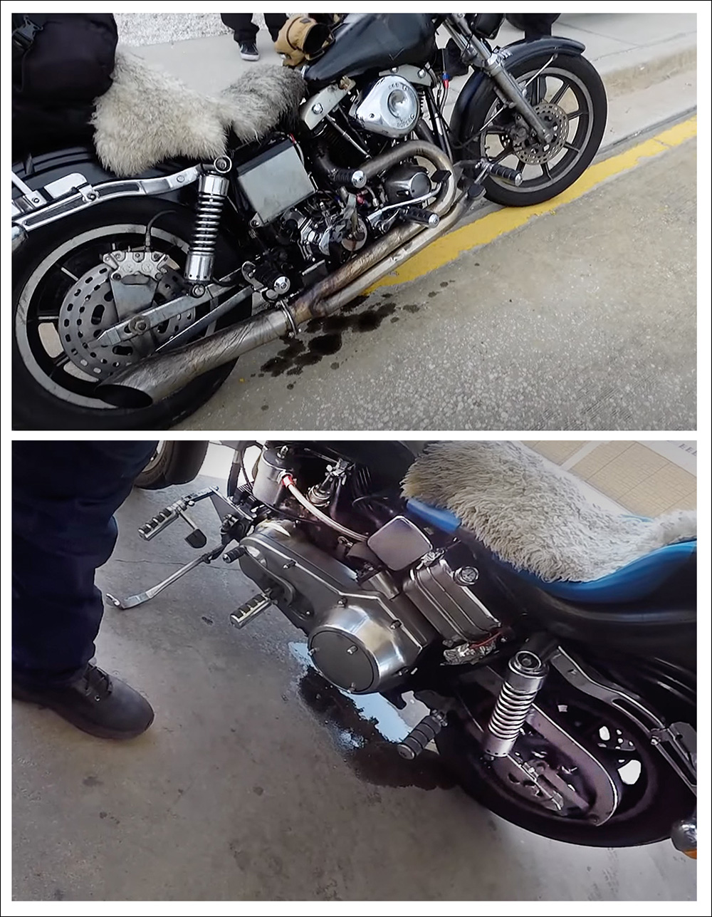 touring on a vintage Harley