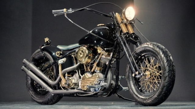 This 1949 Harley Goes Old School With Tons of Gold