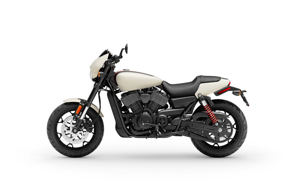 white 2019 harley street rod