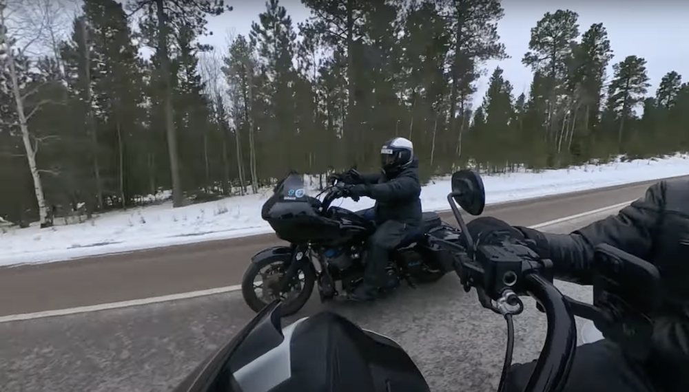 Harley-Davidson Ride Spearfish Canyon In Winter Storm