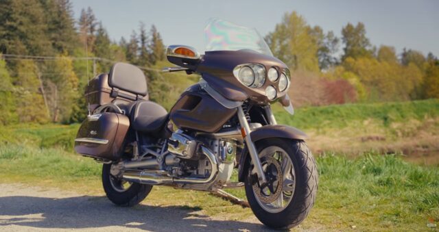 A BMW R1200CL motorcycle in a FortNine YouTube video